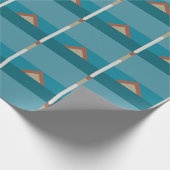 Aardetinten bruin, blauw Elegant Modern Geometrisc Cadeaupapier (Hoek)