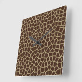 Aardetinten Giraffeprint Patroon Decorative Worpku Vierkante Klok (Hoek)