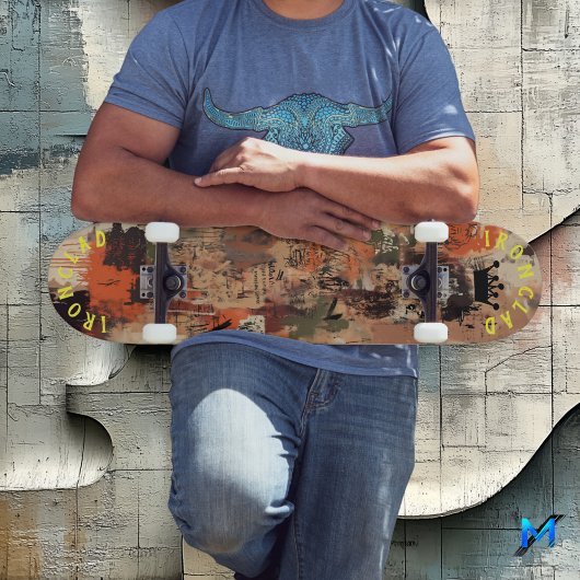 Aardetinten Graffiti-Geïnspireerde Abstracte Straa Persoonlijk Skateboard