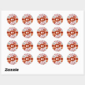 Aardetinten, Herfstbloemen Monogram Ronde Sticker (Vel)