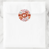 Aardetinten, Herfstbloemen Monogram Ronde Sticker (Tas)