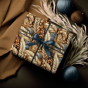 Aardetinten Kerst Mis Patroon#21 ID1009 Cadeaupapier