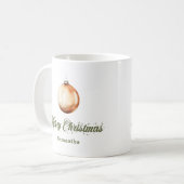 Aardetinten Kerstmug met Naam Koffiemok (Voorkant links)