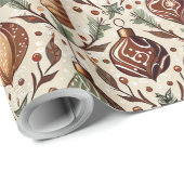 Aardetinten Kerstpatroon#12 ID1009 Cadeaupapier (Rol Hoek)