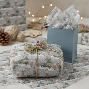 Aardetinten Kerstpatroon#2 ID1009 Tissuepapier