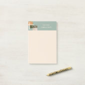 Aardetinten kruis en vis minimalistische kunst post-it® notes (Op bureau)