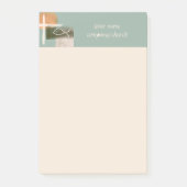 Aardetinten kruis en vis minimalistische kunst post-it® notes (Voorkant)