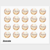 Aardetinten rustieke bloei Herfst bruiloft Dank u Ronde Sticker (Vel)
