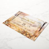 Aardetinten rustieke bloei Herfst Save The Date Folie Uitnodiging (Gedraaid)