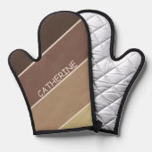 Aardetinten strepen en aangepaste naam ovenwant (Voorkant / Achterkant)