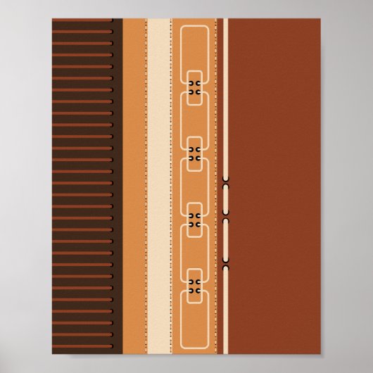 Aardetinten Strepen Minimalistisch Huisdecor Poster (Voorkant)