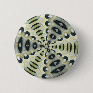 Aardetinten Symmetrische Kaleidoscoop Ronde Button 5,7 Cm