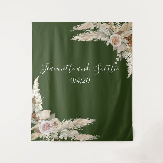 Aardetinten Trouw Pampasgras Taupe Roos Wandkleed (Voorkant)