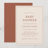 Aardetone babyshower uitnodiging (Voorkant / Achterkant)