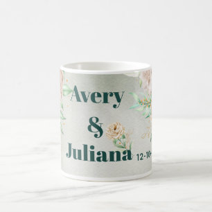 Aardetone Bloemen Boho Elegant Salie Groen Koffiemok