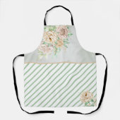 Aardetone Bloemen Boho Elegant Salie Groen Schort (Voorkant)