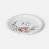 Aardetone Bloemen Elegante Boho Bruiloft Feest Papieren Bordje (Gekanteld)