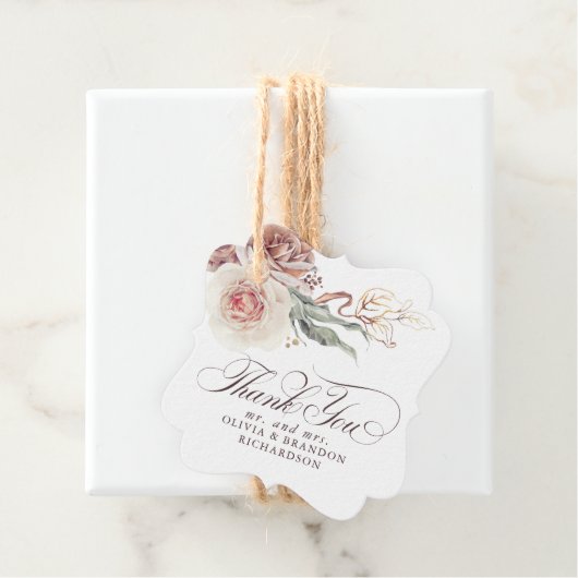Aardetone Bloemen Elegante Boho Dank Je Bedankjes Labels (In situ)