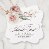 Aardetone Bloemen Elegante Boho Dank Je Bedankjes Labels (Voorkant)