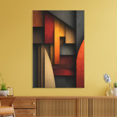 Aardetone Geometrische Lagen Abstract Canvas Afdruk (Insitu (Woonkamer))