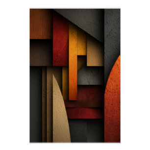 Aardetone Geometrische Lagen Abstract Perfect Poster