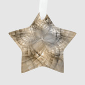 Aardetonen Abstracte Moderne Fractale Kunst Ster Ornament (achterkant)