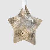 Aardetonen Abstracte Moderne Fractale Kunst Ster Ornament (voorkant)