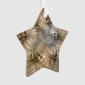 Aardetonen Abstracte Moderne Fractale Kunst Ster Ornament (voorkant)