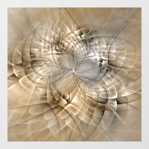 Aardetonen Abstracte Moderne Fractale Kunst Textuu Raamsticker