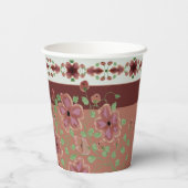 Aardetonen en bloemen papieren bekers (Achterkant)