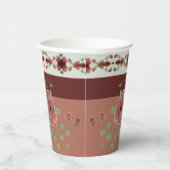 Aardetonen en bloemen papieren bekers (Rechts)