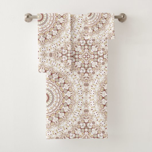 Aardetonen Geometrisch Mandala Patroon Bad Handdoek (Insitu)