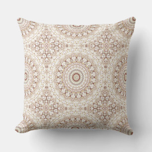 Aardetonen Geometrisch Mandala Patroon Kussen