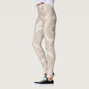 Aardetonen Geometrisch Mandala Patroon Leggings