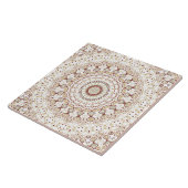 Aardetonen Geometrisch Mandala Patroon Tegeltje (Zijkant)