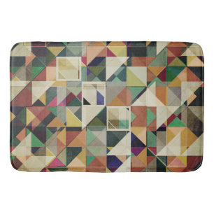 Aardetonen geometrisch patroon badmat