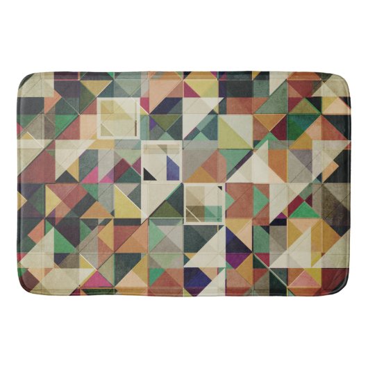 Aardetonen geometrisch patroon badmat (Voorkant)