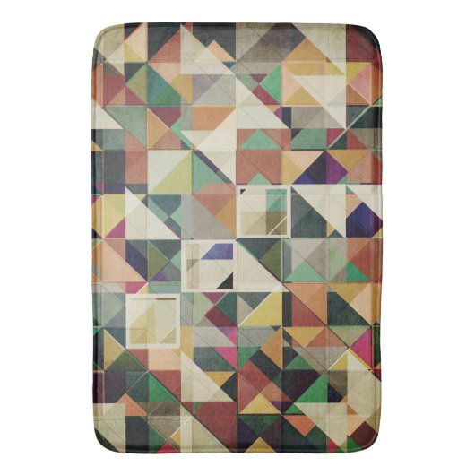 Aardetonen geometrisch patroon badmat (Voorkant Verticaal)