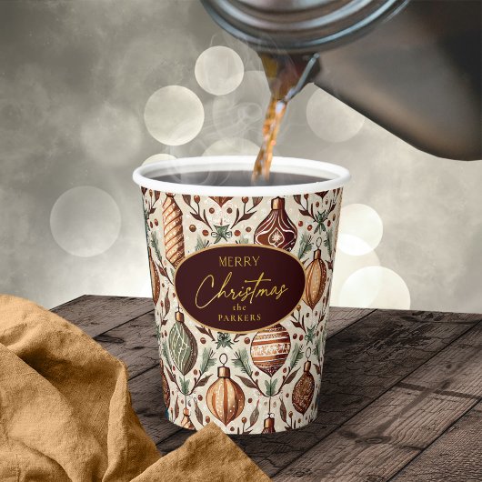 Aardetonen Kerstmispatroon#12 ID1009 Papieren Bekers