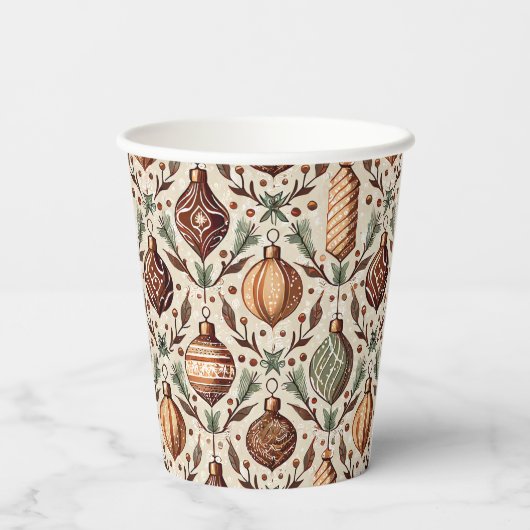 Aardetonen Kerstmispatroon#12 ID1009 Papieren Bekers (Achterkant)