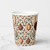 Aardetonen Kerstmispatroon#12 ID1009 Papieren Bekers (Rechts)