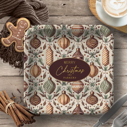 Aardetonen Kerstmispatroon#12 ID1009 Papieren Bordje