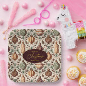 Aardetonen Kerstmispatroon#12 ID1009 Papieren Bordje (Feest)