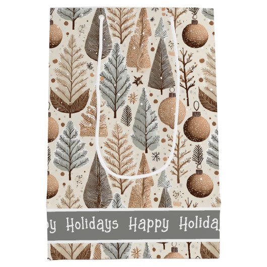 Aardetonen Kerstmispatroon#25 ID1009 Medium Cadeauzakje (Achterkant)