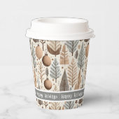 Aardetonen Kerstmispatroon#25 ID1009 Papieren Bekers (Rechts)