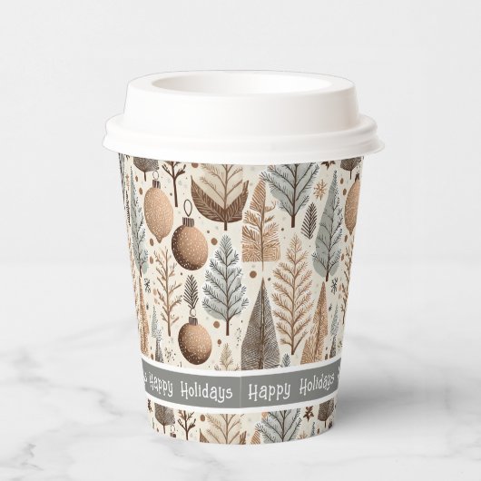 Aardetonen Kerstmispatroon#25 ID1009 Papieren Bekers (Rechts)