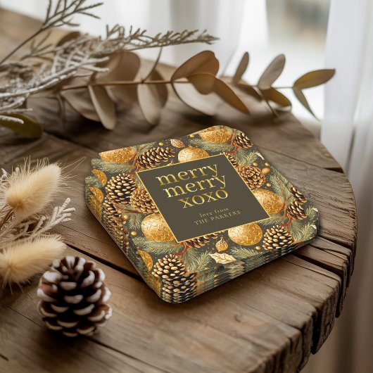 Aardetonen Kerstmispatroon#29 ID1009 Kartonnen Onderzetters