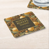 Aardetonen Kerstmispatroon#29 ID1009 Kartonnen Onderzetters (Schuin)