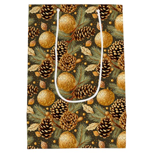 Aardetonen Kerstmispatroon#29 ID1009 Medium Cadeauzakje (Achterkant)