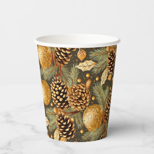 Aardetonen Kerstmispatroon#29 ID1009 Papieren Bekers (Achterkant)